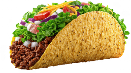 Illustration of mexican taco isolated on transparent background