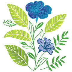 decorative flower art with hand painted leaves and modern botanical balance in a contemporary style

