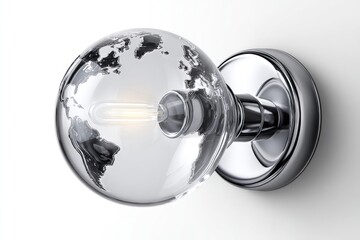 Polished chrome wall sconce with a clear glass globe.