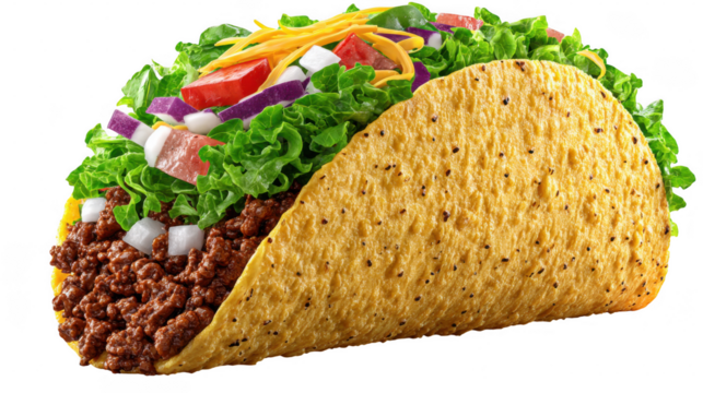 Illustration of mexican taco isolated on transparent background - Powered by Adobe