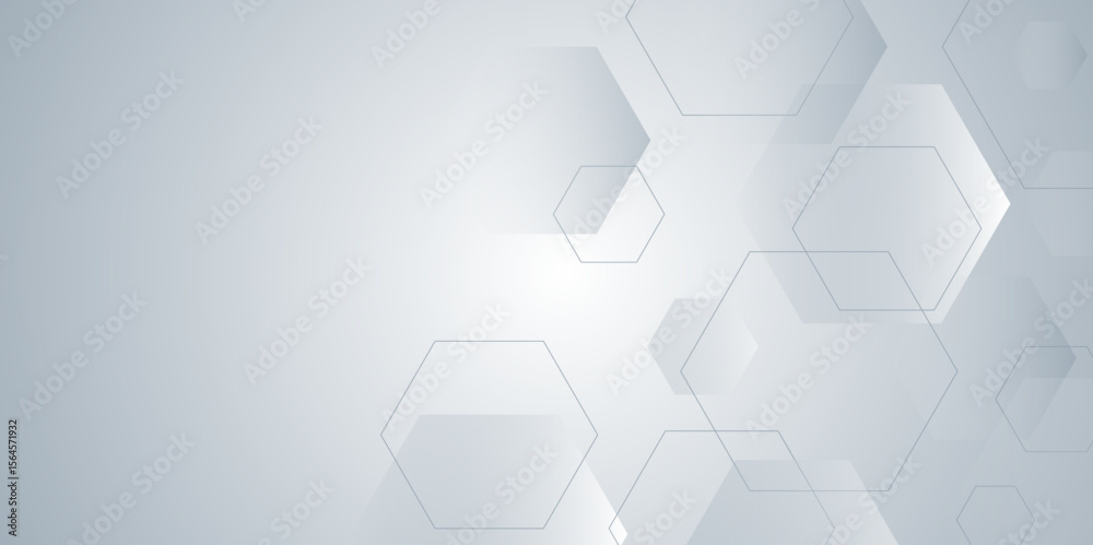 Poster white and blue technology hexagonal abstract background. abstract blue hexagon or digital technology