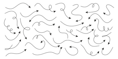 Hand drawn arrows, vector hand drawn curve arrow brush stroke for presentation, infographics, web design or educational materials.
