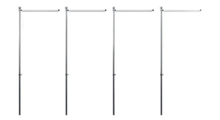 Minimalist Black And White Linear Structure With Vertical Supports Against A Transparent Backdrop Isolated Transparent Background