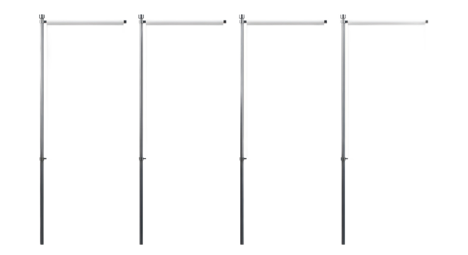 Minimalist Black And White Linear Structure With Vertical Supports Against A Transparent Backdrop Isolated Transparent Background