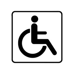 Simple Graphic Icon Depicting a Person in a Wheelchair within a Square a Symbol for Accessibility and Inclusion