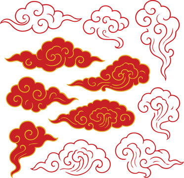 Chinese cloud set collection clouds  auspicious  vector
