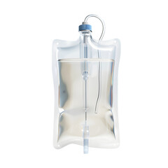 IV Bag with Drip Chamber (3d rendered), isolated on white background
