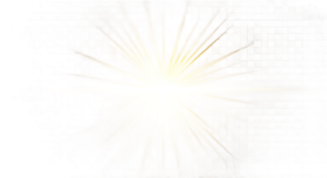 Radiant Yellow Starburst Light Effect with Vibrant Rays and Lens Flare on Black Background Isolated Transparent Background