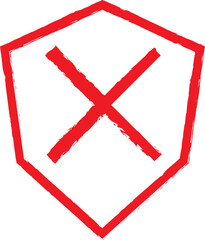 Red Shield with Cross Symbol