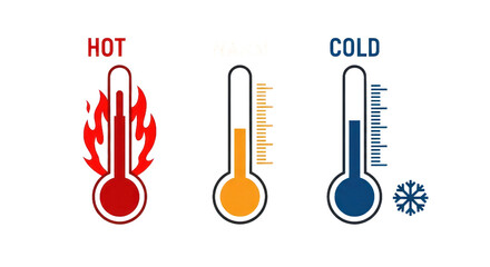 Thermometer Displaying Temperature Levels In Red Orange And Blue With Heat And Cold Indicators Isolated Transparent Background