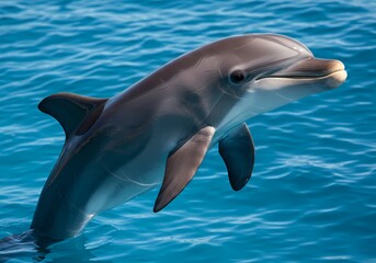 Majestic Dolphin, Ocean Wildlife in Blue Water