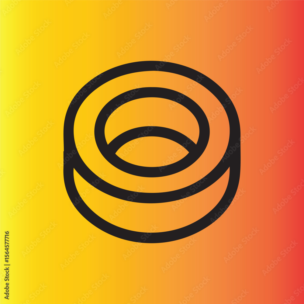 Fototapete abstract donut shape with vibrant gradient background design art