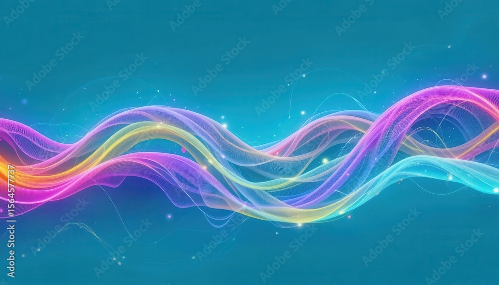 Fototapete Vibrant abstract backgrounds for computer monitors with flowing colorful waves