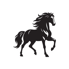 Obraz premium Elegant Horse Silhouette Vector Art | Minimalist Black Horse Graphics for Logos, Posters & Digital Design.