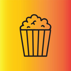 Delicious Popcorn Bucket Icon Graphic for Movies or Snacks time