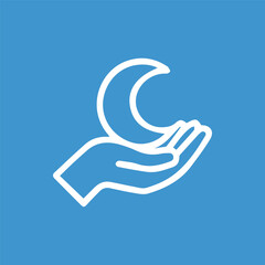 Hand Offering Crescent Moon Symbol of Hope and Divine Guidance