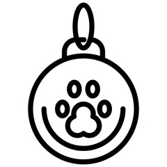 pet id tag line icon