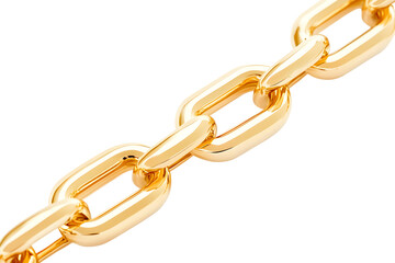 Shiny golden chain links on a black background provide a luxurious feel