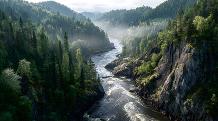 Eternal Dance of the Untamed River: A Symphony of Nature's Wild Majesty