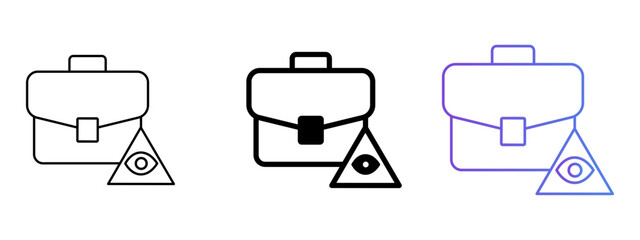 Business Vision Icon – Line, Glyph & Gradient Style