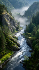 Eternal Dance of the Untamed River: A Symphony of Nature's Wild Majesty