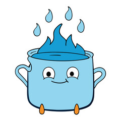 Boiling water is when it reaches 100°C (212°F) at sea level, turning from liquid to vapor with bubbling and steam as it heats rapidly.
