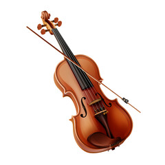 Fototapeta premium A realistic illustration of an elegant violin with its bow