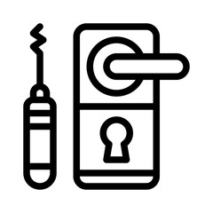 locksmith tools line icon
