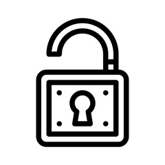 open lock line icon