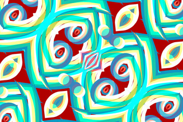 gradient line art pattern of indonesian culture traditional tenun batik ethnic dayak ornament	