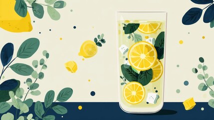 Refreshing lemonade drink illustration