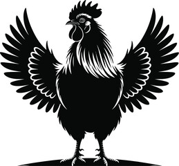 Vector black silhouette of a animals on a white background