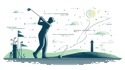 Golf player in action