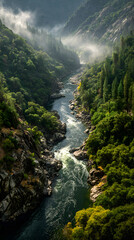 Eternal Dance of the Untamed River: A Symphony of Nature's Wild Majesty