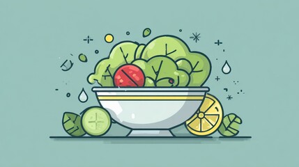 Colorful bowl of salad with vegetables