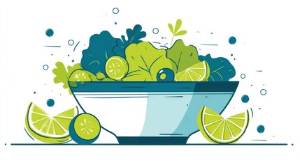 Colorful bowl of fresh salad