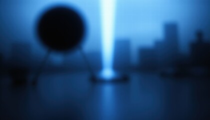 Mysterious Blue Light Illuminating Cityscape with Abstract Focus and Artistic Flair for Creative Projects and Modern Designs