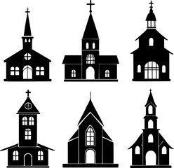 Fototapeta premium Church silhouette building silhouette religious building cross steeple chapel worship place architecture gothic style old church historic building