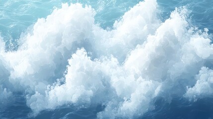 Naklejka premium Ocean Waves, Whitecaps, Foam, Water