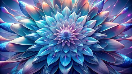 Obraz premium Abstract Blue and Purple Luminescent Flower: Digital Art, High-Resolution, Elegant Design