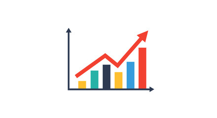 business graph with arrow