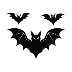Halloween bat silhouettes set isolated