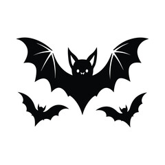 Halloween bat silhouettes set isolated
