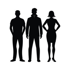 People Standing Different Silhouette Vector