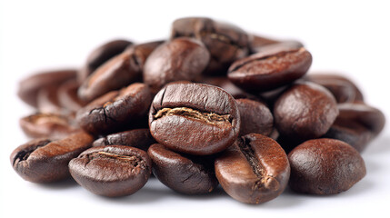 Naklejka premium Roasted coffee beans with rich texture and warm tones, embodying the essence of artisanal coffee craftsmanship