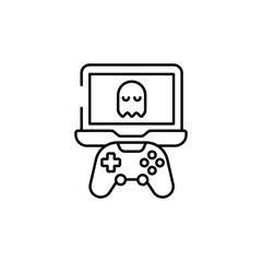 Gaming icon design with white background stock illustration