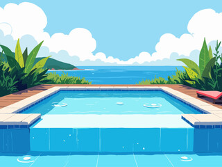 roof-top glassed pool, with glassed bottom 