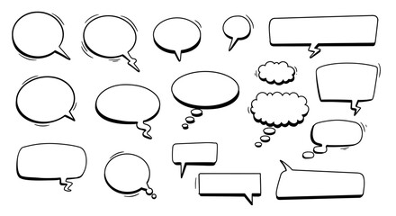 set of speech bubbles