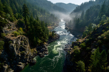 Eternal Dance of the Untamed River: A Symphony of Nature's Wild Majesty