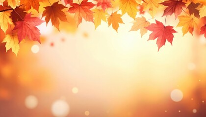 Autumn leaves falling nature scene seasonal change forest background close-up warm colors for tranquil atmosphere